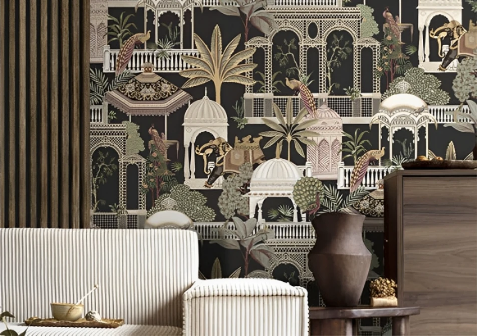 dark indian wallpaper motif